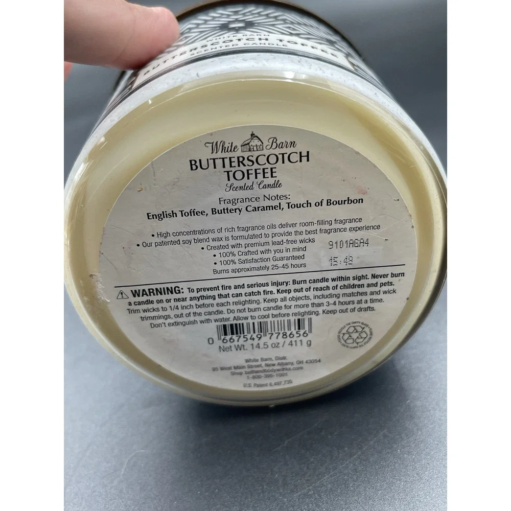 Bath & Body Works White Barn Butterscotch Toffee 3 Wick Candle 14.5 oz - Picture 6 of 6